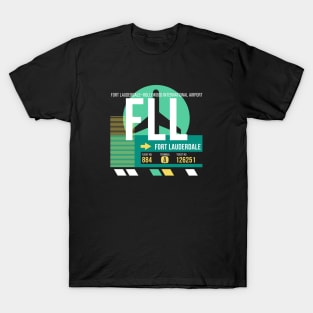 Fort Lauderdale (FLL) Airport // Retro Sunset Baggage Tag T-Shirt